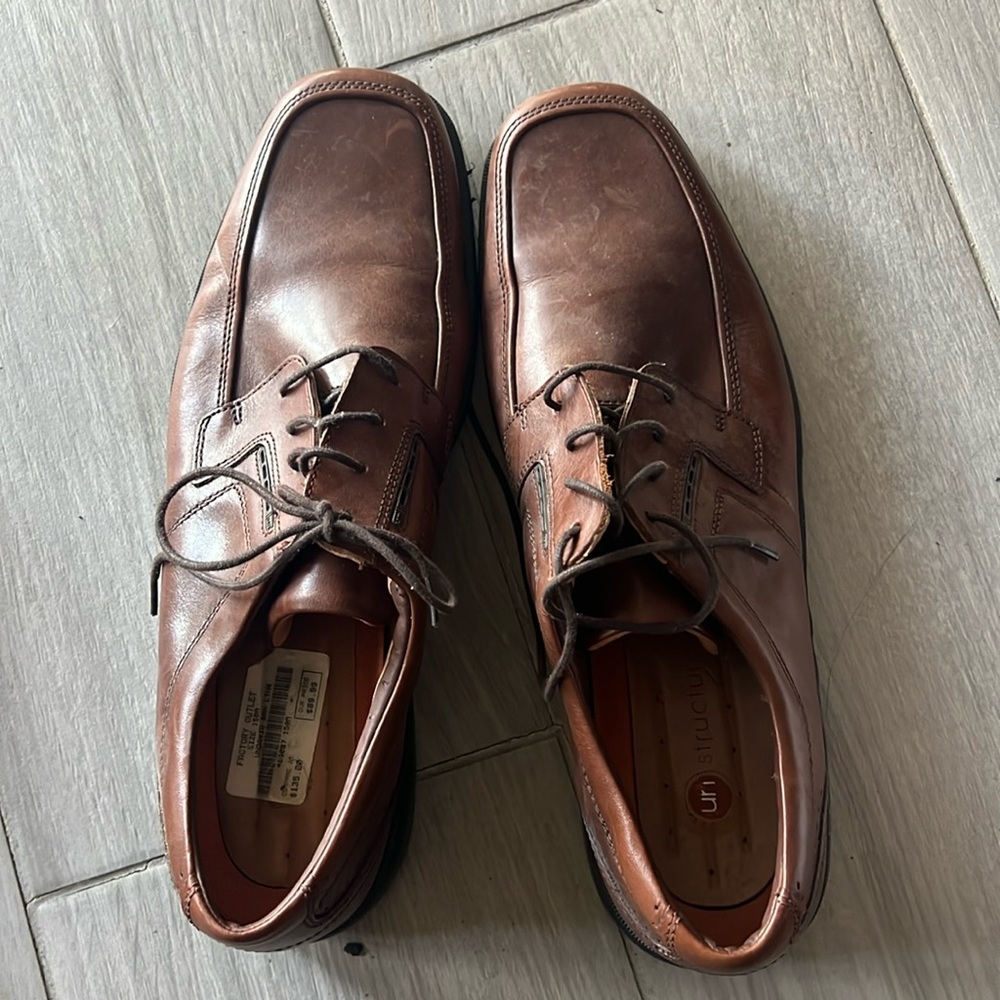 Clarks Unstructured UN. David Brown Leather Lace Up Oxford 86097 Shoes Men’s 15